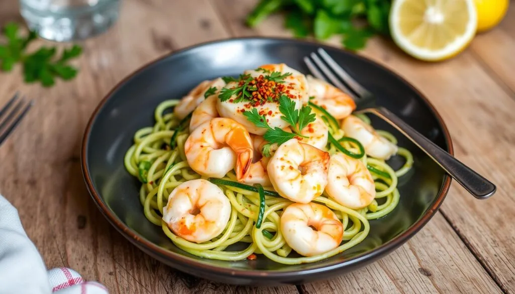 Zucchini Noodle Shrimp Scampi