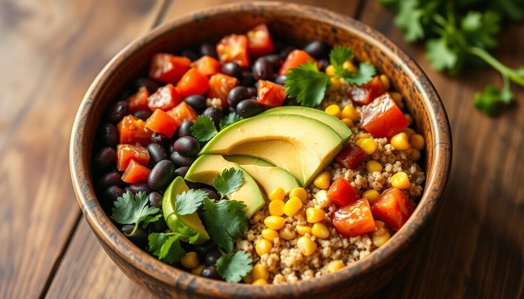 black bean quinoa bowl