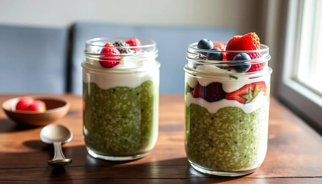 matcha overnight oats - High-fiber breakfast recipes