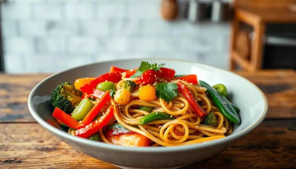 vegan stir-fry pasta