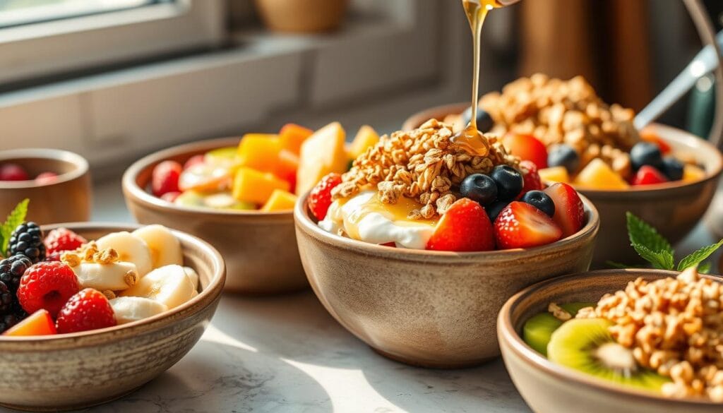 Filling low-fat breakfast bowls