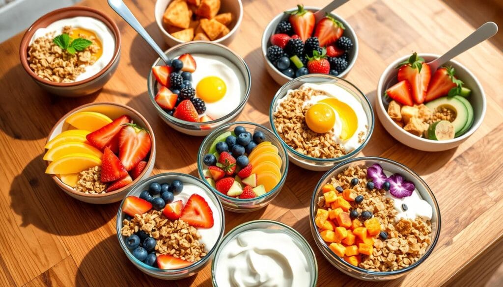 Healthy breakfast bowls