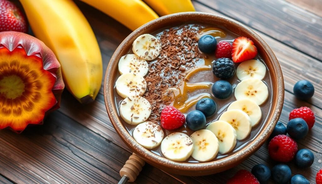 chocolate chia seed smoothie bowl